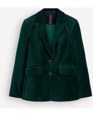 Boden Stamford Velvet Blazer - Green