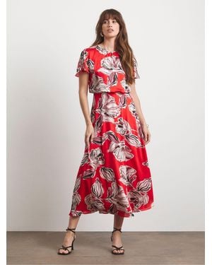 Joanna Hope Split Sleeve Dress - Red