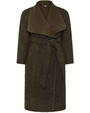 Evans Faux Shearling Waterfall Coat - Green