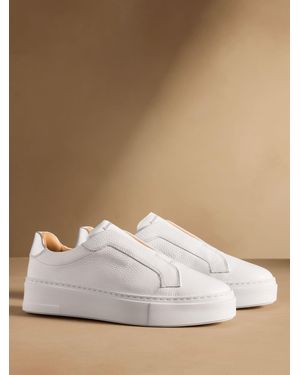Russell & Bromley Park Mid Flatform Laceless Sneakers - Natural