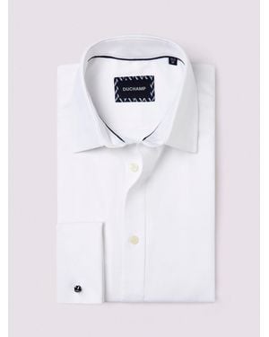 Duchamp Royal Twill Double Cuff 100% Cotton Shirt - White