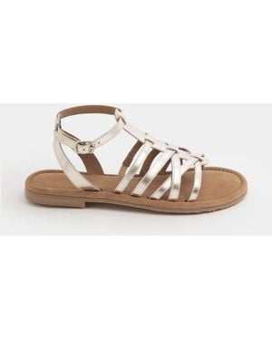 Yours Curve Extra Wide Fit Eee Faux Suede Gladiator Sandals - Metallic