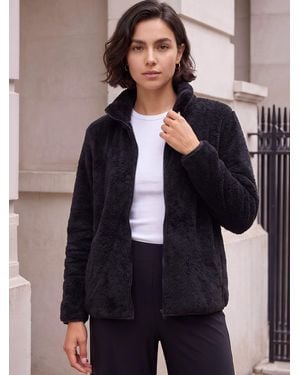 Roman Soft Sherpa Fleece Jacket - Black