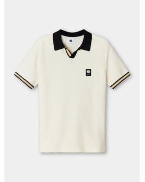 Pretty Green Stratosphere Knit Polo Shirt - Natural