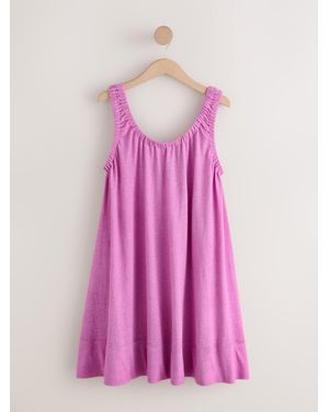 Next Washed Scoop Neck Mini Dress - Pink
