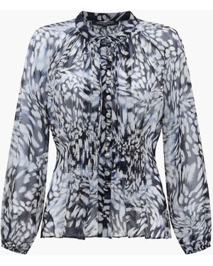 French Connection Emina Chiffon Allegra Top - Blue