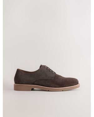Next Extralight Suede Derby Shoes - Brown