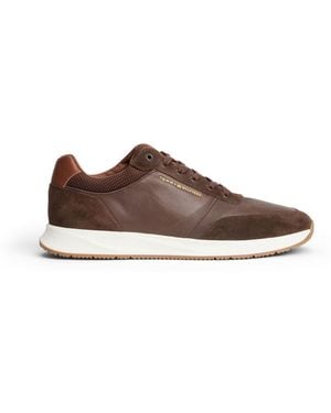Tommy Hilfiger Suede Mixed Texture Sneakers - Brown