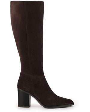 Jones Bootmaker Jones Bootmaker Suede Regular Fit Cagliari Knee High Boots - Black
