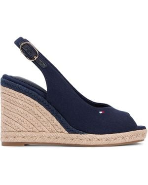 Tommy Hilfiger Hemp Slingback Wedge Espadrilles - Blue