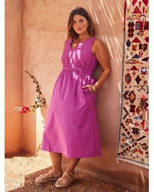 Live Unlimited V-Neck Elasticated Waist Dress - Pink