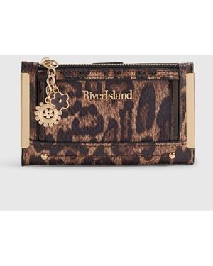 River Island Leopard Print Mini Purse - Brown