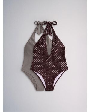 The Set 2 Pack Plunge Swimsuit - Purple