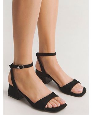 Simply Be Standard Fit Barely There On Low Block Heels - Black