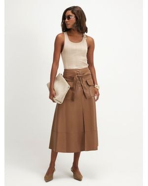 River Island Belted Aline Utility Skirt - Natural