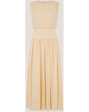 Monsoon Georgia Drop Hem Midi Dress - Natural