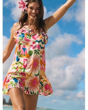 Friends Like These Ruffle Detail Strappy Mini Dress - Blue