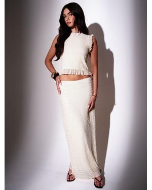 South Beach Textured Maxi Skirt - Natural