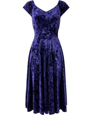 Joe Browns Vintage Velour Skater Dress - Blue