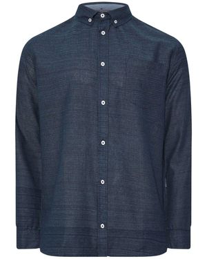 BadRhino Big & Tall Long Sleeve Slub Shirt - Blue