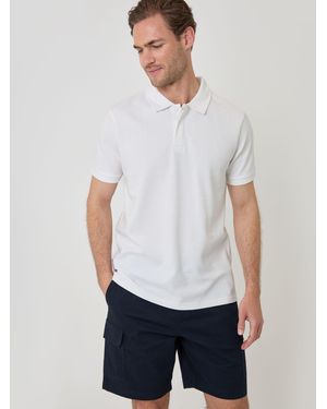 Threadbare Regular Fit Textured Cargo Shorts - White