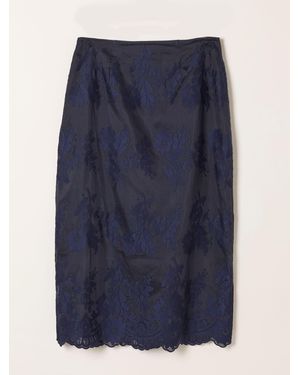 FatFace Fatface Sara Lace Midi Skirt - Blue