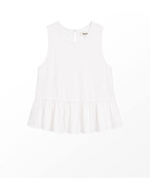 Ro&zo Ro & Zo Cotton Peplum Top - White