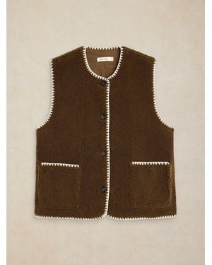 White Stuff Borg Stitch Detail Gilet - Brown