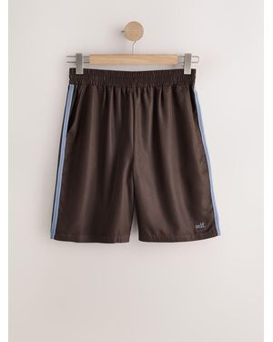 Self Side Stripe Shorts - Brown