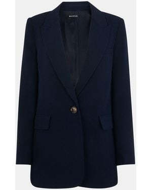 Whistles Petite Crepe Boyfriend Blazer - Blue
