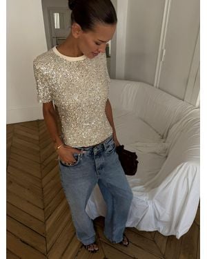 Never Fully Dressed Sequin T-Shirt - Brown