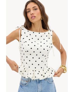 Loavies Vivid Love Polka-Dot Top - White