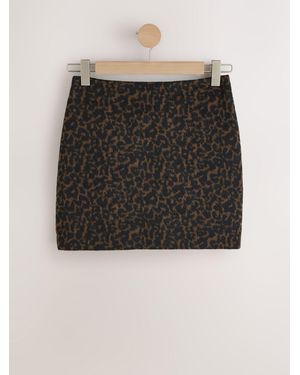 Next Leopard Print Mini Skirt - Black
