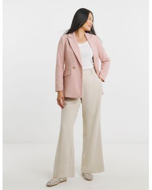 JD Williams Boucle Double Breasted Blazer - White