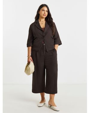 Simply Be Soft Twill Culottes - Black