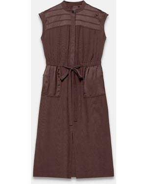 Mint Velvet Utility Midi Shirt Dress - Brown