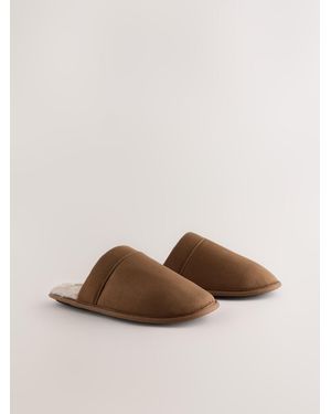 Next Tan Mule Slippers - Brown