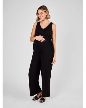 Jojo Maman Bébé Maternity Wide Leg Jumpsuit - Black