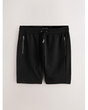 Next Slim Fit Zip Pocket Jersey Shorts - Black