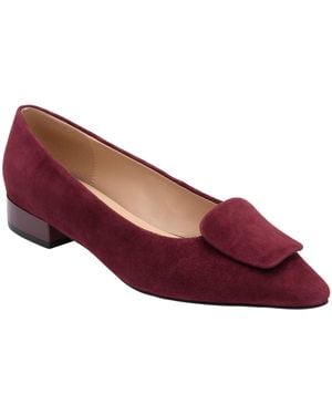Lotus Suede Block Heel Shoes - Purple