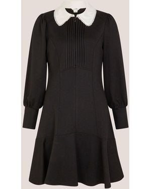 Monsoon Priya Ponte Collar Mini Dress - Black
