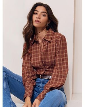 Lipsy Check Fitted Shirt - Blue