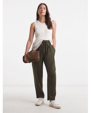 JD Williams Linen Mix Tapered Pants - White