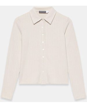 Mint Velvet Whipstitch Polo Shirt - White