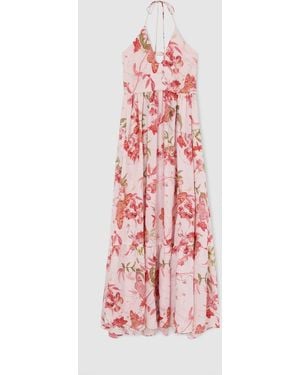 Reiss Butterfly-Print Halterneck Maxi Dress - Multicolor