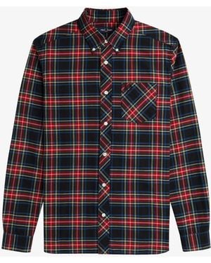 Fred Perry Stewart Tartan Oxford Shirt - Blue