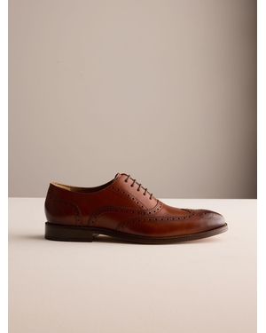 Next Signature Leather Sole Brogue Shoes - Brown