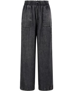 TOG24 Lucy Wide Leg Denim Look Pants - Black