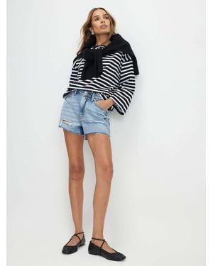 River Island Ripped Denim Shorts - Blue