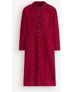 Boden Fleur Cord Midi Dress - Red